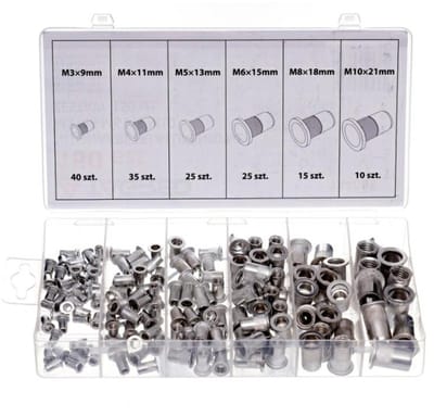 Silver Aluminium Nitonkrägel - M3-M10 - 150 stuks - Corrosiebestendig