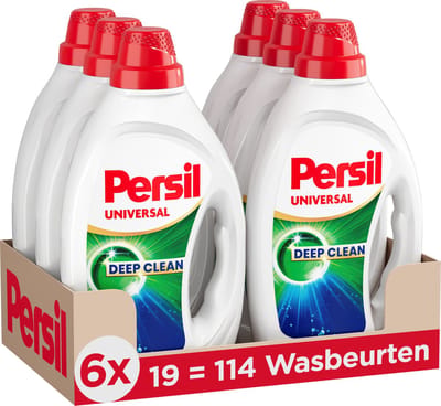 Persil Gel Universal - Vloeibaar Wasmiddel - Voor Alle Kleuren Was - Krachtige Vlekverwijdering - 6 x 19 Wasbeurten - Voordeelverpakking
