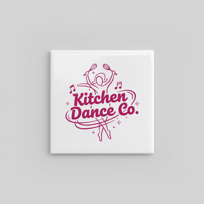 Kitchen Dance Co Tekst Decoratieve Tegel 15×15 cm – Leuke Dansende Wandtegel voor Keuken & Huis Decor