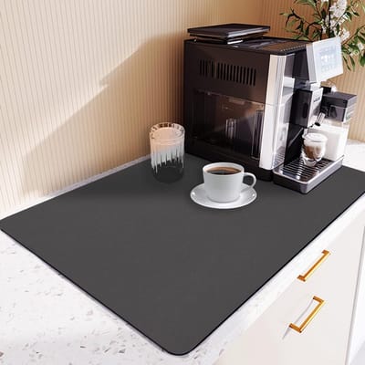 Ruime Afvoer Mat voor Keuken (50 x 40 cm) – Grijs, Antislip en Waterdicht – Sneldrogend en Veelzijdig Gebruik