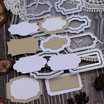 Allecto Plus - 8-delige stanssjablonenset voor rechthoekig frame - doe-het-zelf album en kaarten maken - creatieve papierprojecten en geschenken - papierkunst hobbybenodigdheden