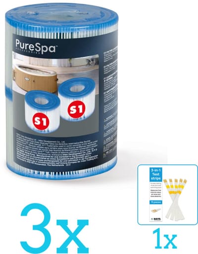 Intex Filter Cartridge S1 voor Opblaas Spa Jacuzzi - 2 stuks - Volumebundel - Filters - 3-delig