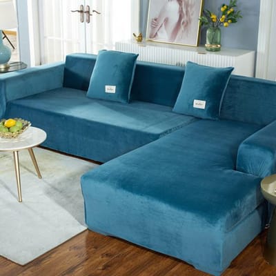Elastische bankhoezen Chaise Longue voor woonkamer Fluwelen hoekfauteuil Elastische kussenbank Meubels 3-zits hoes 1seat 90-140cm-1pc