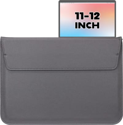 2-in-1 Laptopsleeve 10 tot 12 inch - Vegan Leer - Laptophoes Heren - Laptop Tas Sleeve met Standaard