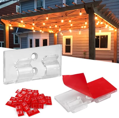 Kabelklemmen - Kabelclips Haken - Decoratie Ophangen - Dubbelhaak Ontwerp - 25 Stuks - Transparant