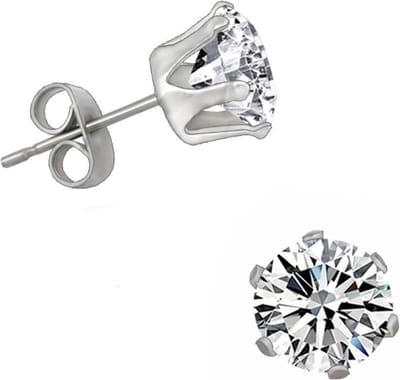 Fako Bijoux® - Oorbellen - Steker - Stainless Steel - Zirkoon - 7mm