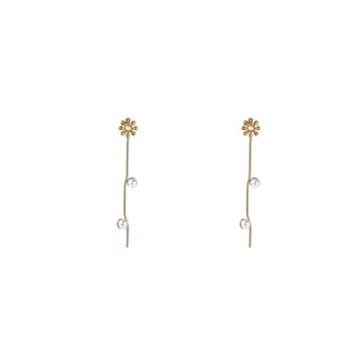 Go Dutch Label Oorknoppen Pearly Flower Goud