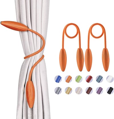 Jolly 2 Pack DIY Twist Gordijn Tiebacks Creatieve Decoratieve Drape Tie Backs Europese Stijl Willekeurige Modelling Gordijn Holdbacks voor Thuis & Kantoor Window Blackout & Sheer Drapery (Oranje)