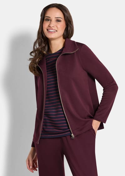 Casual jack van onderhoudsarm materiaal - bordeaux - Gr. 38 van Goldner Fashion