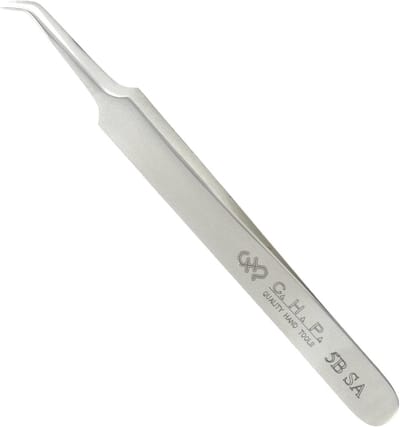 Precisiepincet met zeer fijne punt en gebogen scherpe punten - 4-1/4 inch