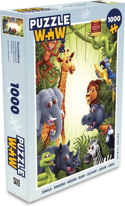 Puzzel Jungle - Jongens - Meiden - Baby - Olifant - Leeuw - Giraf - Legpuzzel - Puzzel 1000 stukjes volwassenen