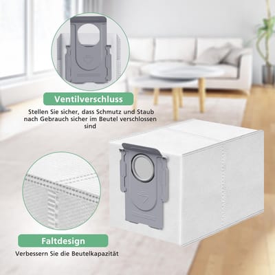 Dailygoods- Stofzakken 10 Stuks - Compatibel met Roborock Q Revo/QRevo - 4-Laagse Filterzak - 3,3 L Reservezakken - Premium Kwaliteit - Stofzuigerzak