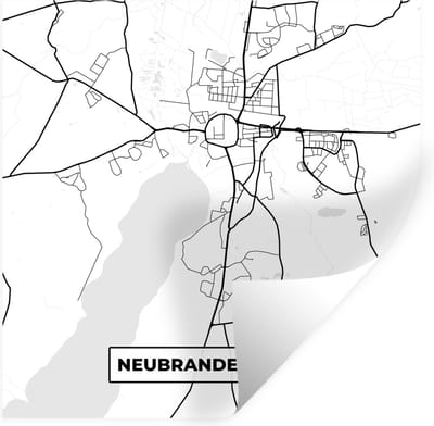 Muurstickers - Sticker Folie - Neubrandenburg - Stadskaart - Kaart - Plattegrond - 100x100 cm - Plakfolie - Muurstickers Kinderkamer - Zelfklevend Behang XXL - Zelfklevend behangpapier - Stickerfolie
