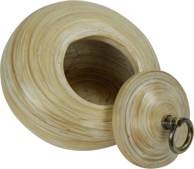 Fine Asianliving Thaise Pot Met Deksel Bamboe 8 inch Handgemaakt in Thailand Wit