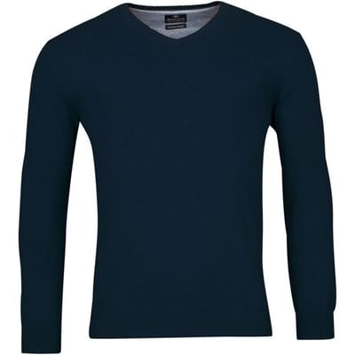 Baileys Trui V-Hals Single Knit Pima Cotton Dark Blue / male