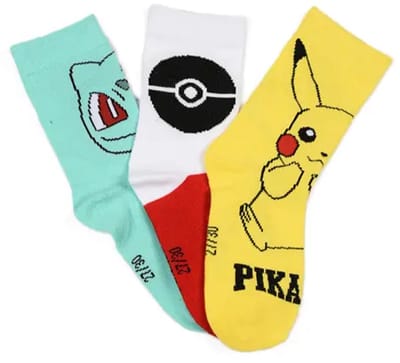 Pokémon Sokken Kinderen – 3 Paar – Pikachu – Maten 27/30 – Katoenmix – Officiële licentie