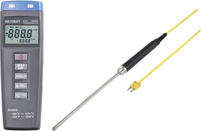 VOLTCRAFT K102 + TP 208 Temperatuurmeter Sensortype K