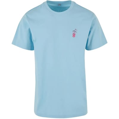 Mister Tee - Good Vibes Drink EMB Heren Tshirt - S - Blauw