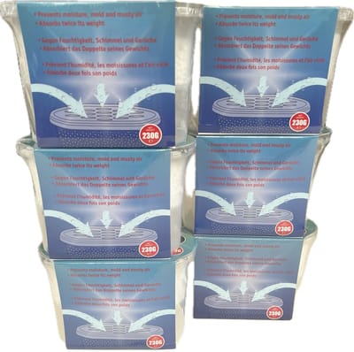 Aqua Laser - Vochtvanger met 230 G - 6 stuks - Vulling - Antivocht - Vochtopnemer - Ontvochtiger - Absorbeert tot 500 ml - Beschermt tegen schimmel en geurtjes