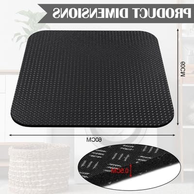Dubbelzijdige antislip anti-trillingsmat voor wasmachines en drogers 60 x 60 cm waterdichte vloerbescherming en geluidsreductie