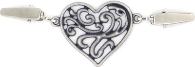 Fako Bijoux® - Vestsluiting - Vestclip - Sjaalspeld - Vestklem - Hart - Zilverkleurig