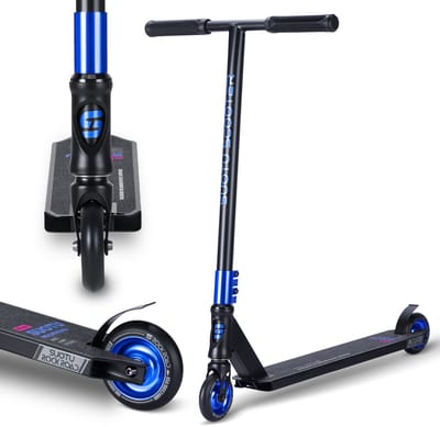 Suotu Stuntstep - Step - Kinderstep - Silent axle - Speelgoed Jongens/Meisjes - Maximale stuurhoogte: 78 cm - Aluminium - Zwart/Blauw
