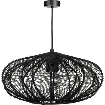 Mica Decorations Kanti Hanglamp - H17 cm x Ø31 cm - Metaal - Zwart