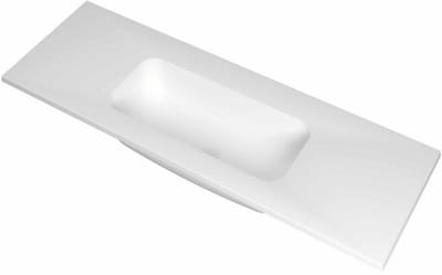 INK Reflekt Wastafel Polystone Midden Zonder Kraangat - 1200x400x15 mm - Mat Wit