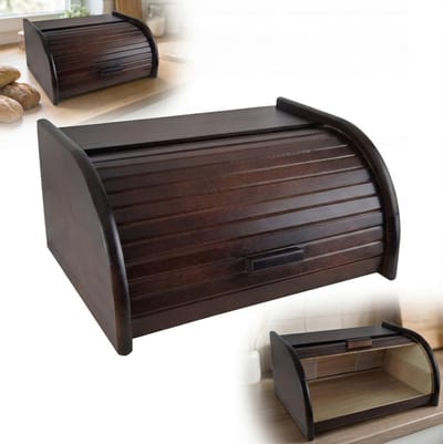 Houten Broodtrommel - Brood Bewaardoos - Vers Brood Bewaren - Groot Formaat - 40x29x18 cm - Walnoot Bruin