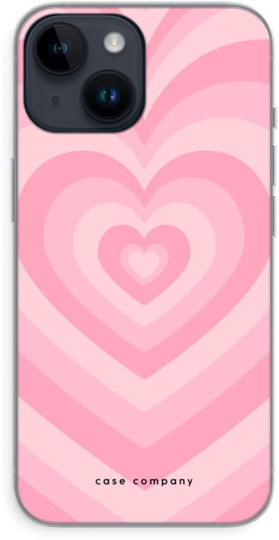 Case Company® - Hoesje geschikt voor iPhone 14 hoesje - Hart Roos - Soft Cover Telefoonhoesje - Bescherming aan alle Kanten en Schermrand