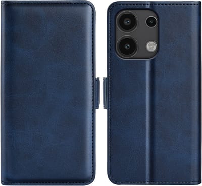 MobyDefend Hoesje - Geschikt voor Xiaomi Redmi Note 13 4G - Luxe Wallet Book Case (Sluiting Zijkant) - Blauw