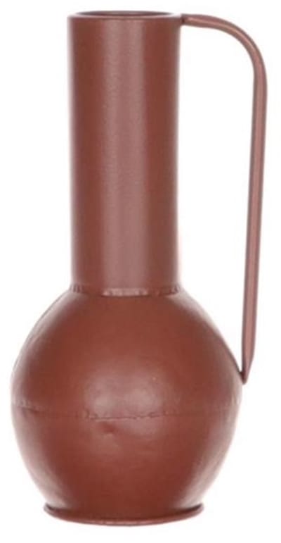 Vaas metaal 13.5x12xh25.5cm bruin/rood