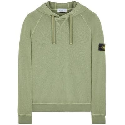 Stone Island SS23 effen logo sweatshirt voor heren, groen, artikelnummer 781562160-V0155 M gray