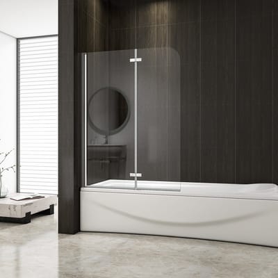 Aica Sanitair Douchewand - 2-delig Draaibaar - 100 x 140 cm - Transparant Glas