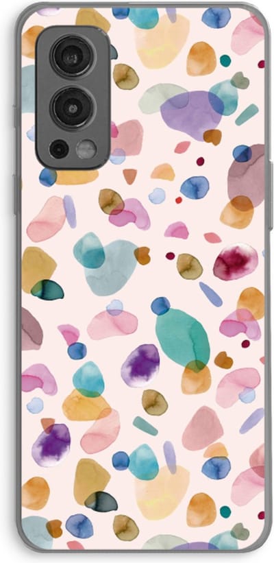 Case Company® - Hoesje geschikt voor OnePlus Nord 2 5G hoesje - Terrazzo Memphis - Soft Cover Telefoonhoesje - Bescherming aan alle Kanten en Schermrand