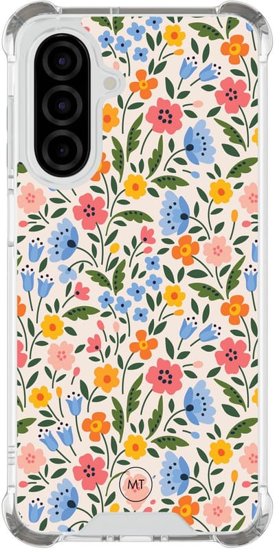 Hoesje (shockproof) geschikt voor Samsung Galaxy A26 - Romantische bloemen - Extra sterke case - TPU/polycarbonaat - Bloemen - Multi, Transparant