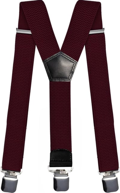 Fako Fashion - Bretels - Extra Breed - 28mm Brede Clips - XL - 120cm - Bordeaux Rood