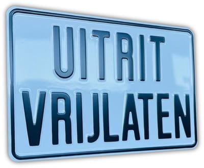 Uitrit Vrijlaten - Aluminium Geperst - Nostalgisch - Bord 30x20 cm - Ouderwets