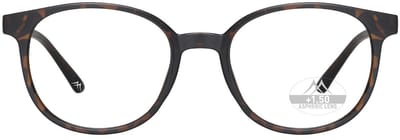 Montana Eyewear MRC2A leesbril met clip-on zonnebril +1.00 - Rond montuur - Bruin tortoise