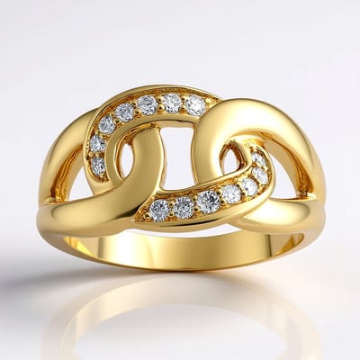 Cavill - Luxe Zilveren Ring met 0,15 ct I1 (G) Diamanten - 925 Sterling Zilver Verguld - Pavé Gezette Ronde Briljanten - Verfijnde Damesring