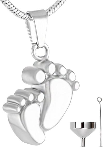Luxe Ashanger - met Ketting - Voor As, Haren of Parfum - Assieraad - As Ketting - Gedenksieraad - Urn - Incl. As vuller en Opbergzakje - Feet to Feet
