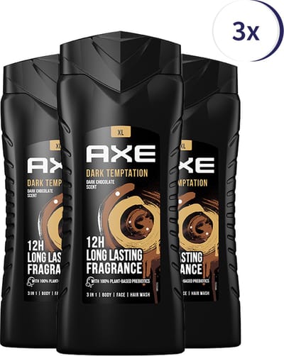 Axe Dark Temptation Showergel - 3 x 400 ml - Voordeelverpakking