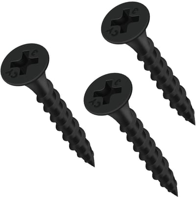 Dailygoods- Snelbouwschroef M3,5 x 25 mm - 200 stuks - Zwart - Grove schroefdraad - Hout - Corrosiebescherming - Schroeven