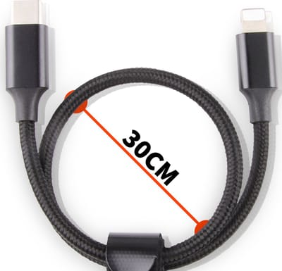 USB C kabel geschikt voor Apple CarPlay / iPhone - Lightning naar USB-C kabel - 20W Power Delivery - Opladen & Data overzetten - Kort Snellaad Snoer - 30 CM