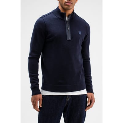 Butcher of Blue Clifden Halfzip Alaska Blue Size: L | Turtlenecks Outlet | Heren | Blauw
