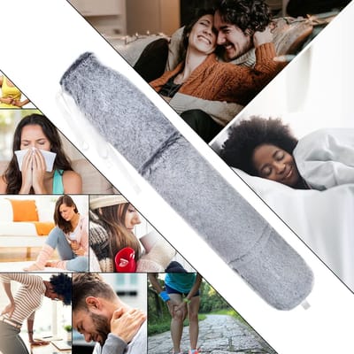 Lange warmwaterkruik met zachte hoes - 72 cm thermotherapie en bedwarmer