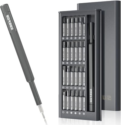 25-in-1 Precisie Reparatieset met Magnetische Schroevendraaiers voor Horloges, Brillen en Elektronica, Inclusief Mini en Micro Schroevendraaiers en Precisie Bits