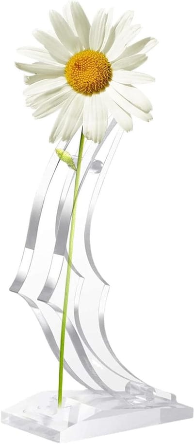 Acryl Rozenhouder - Bloem Display Standaard - Woondecoratie - Stevige Basis - 73x40x132 mm - Transparant