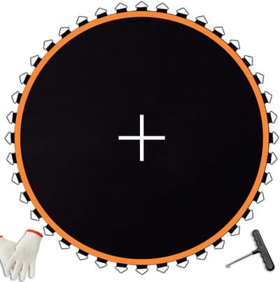 Trampoline Vervangmat - Vervangend Springkleed - Trampoline Herstellen - UV-bestendig PP Materiaal - 380cm Diameter - Zwart