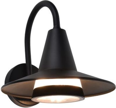 LUTEC Swan - Wandlamp voor buiten met E27 retrofitting - Premium aluminium - IP54 extra weerbestendig - Mat zwart